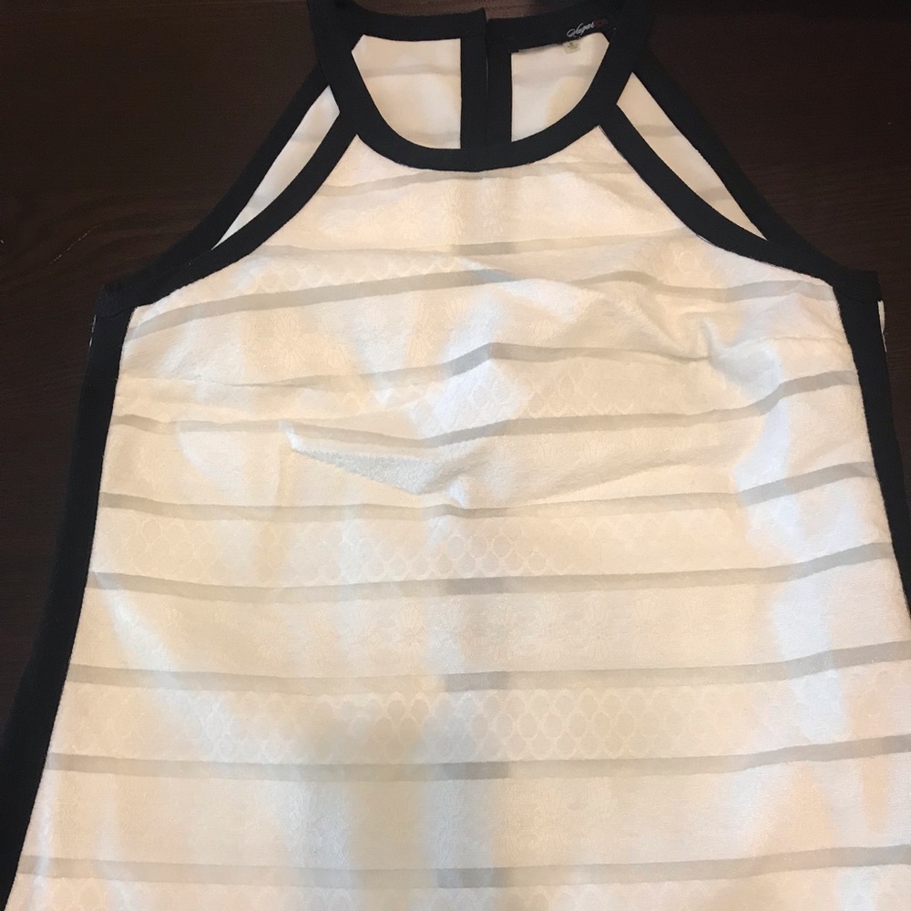 White and black top